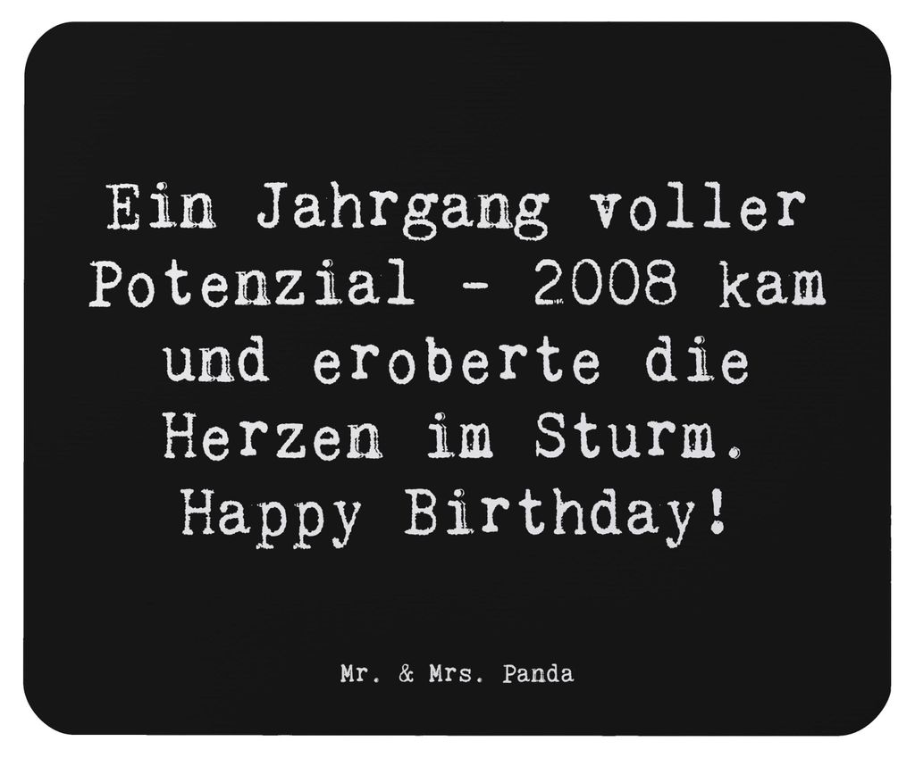 Mr. & Mrs. Panda Mousepad Spruch 2008 Geburtstag - Schwarz - Geschenk, feiern, Mouse Pad, Happy Birthday, pc, Mauspad, Jahrgangsfeier, laptop, Alte...