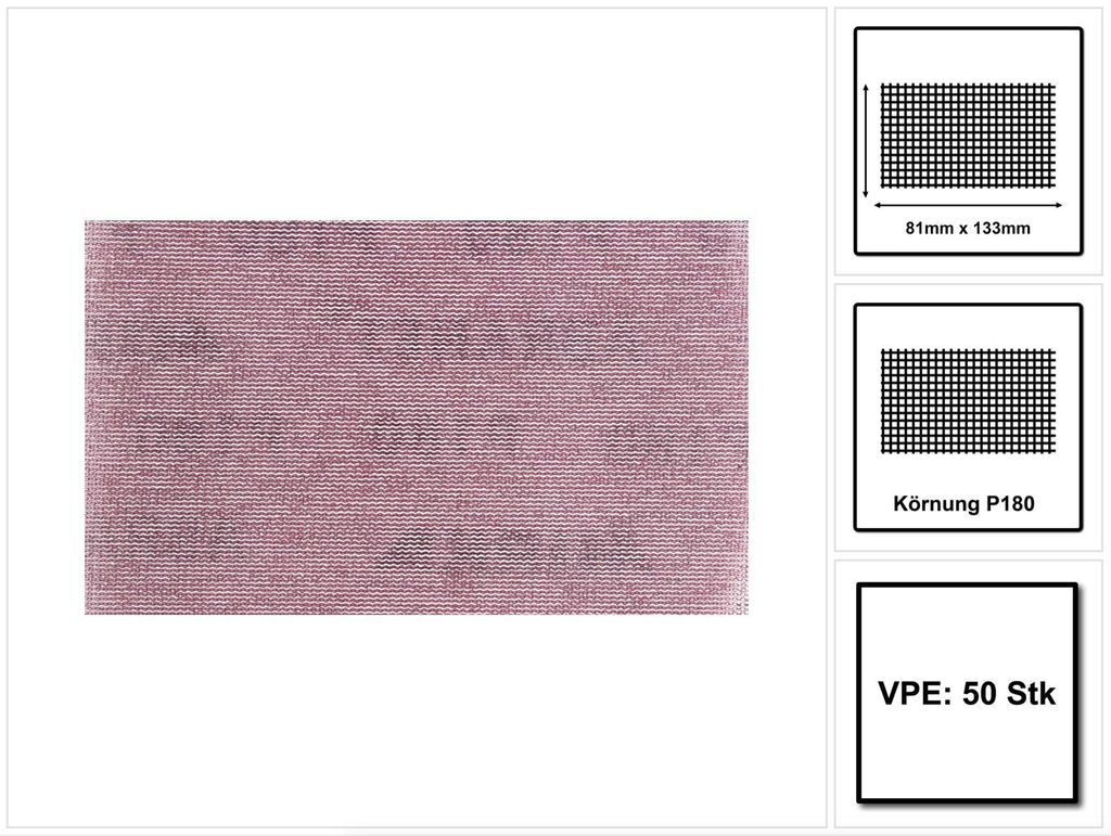 Mirka ABRANET Grip brúsne pásy 81x133mm P180 50 ks ( Obrázok produktu 