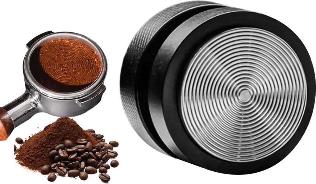 Kaffeestampfer, elastisches Pulverpressen mit eingebauter Feder und Skala, abnehmbare Gewindebasis aus SUS 304 Edelstahl, Korpus aus Aluminiumlegie...