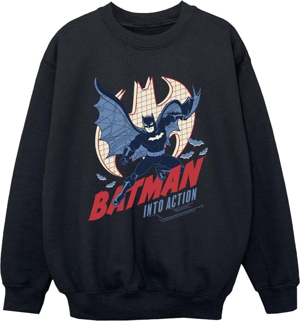 DC Comics - "Into Action" Sweatshirt für Jungen BI8967 (152-158) (Schwarz)