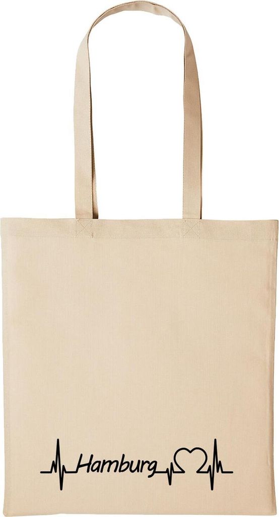 Huuraa Baumwollbeutel Hamburg Geschenk Einkaufstasche Natural 10 Liter Baumwolle Hamburg Accessoire