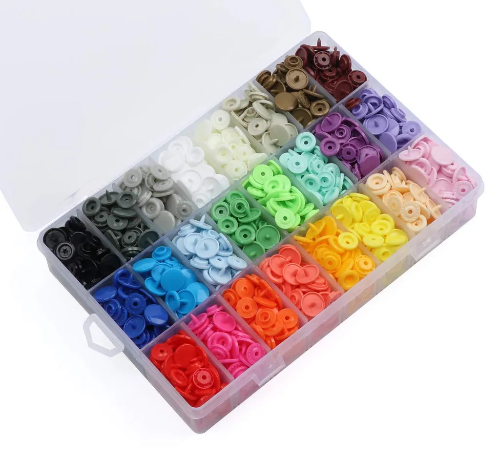Lot de boutons à pression colorés pour couture et loisirs créatifs T5