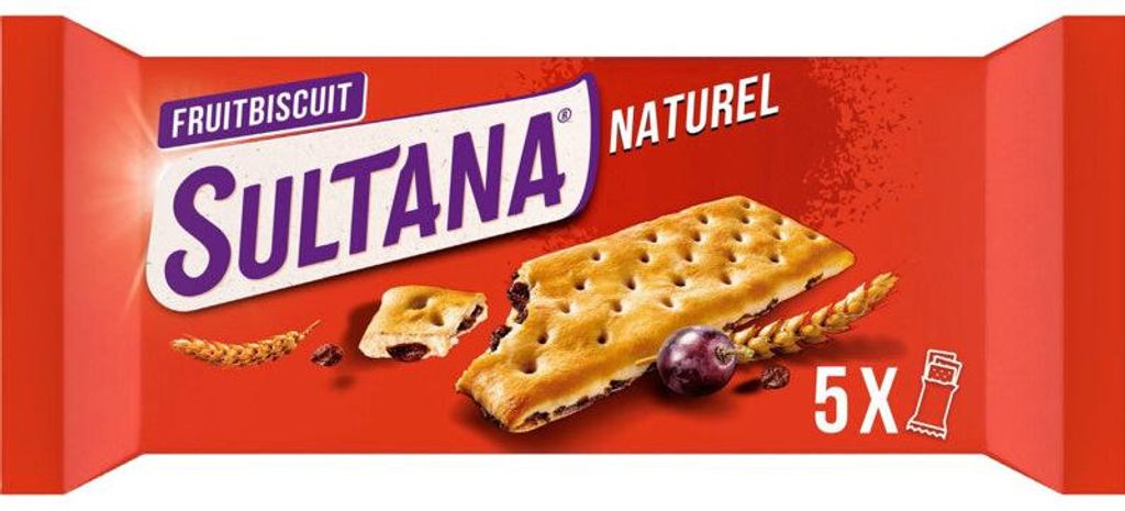 Sultana Fruitbiscuit Naturel 218g – Křupavá ovocná sušenka, Obrázek produktu 