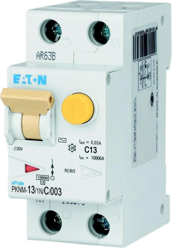 Eaton FI/LS-Schalter Typ AC 10kA C 13A/1pol+N/30mA 2TE Produktbild 