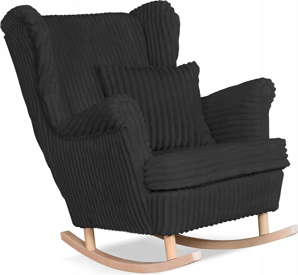 Family Meble Schaukelsessel Rene Relaxsessel Skandinavisch Bequemer Cord Ohrensessel Loungesessel Fernsehsessel Für Wohnzimmer Schlafzimmer (Estel...