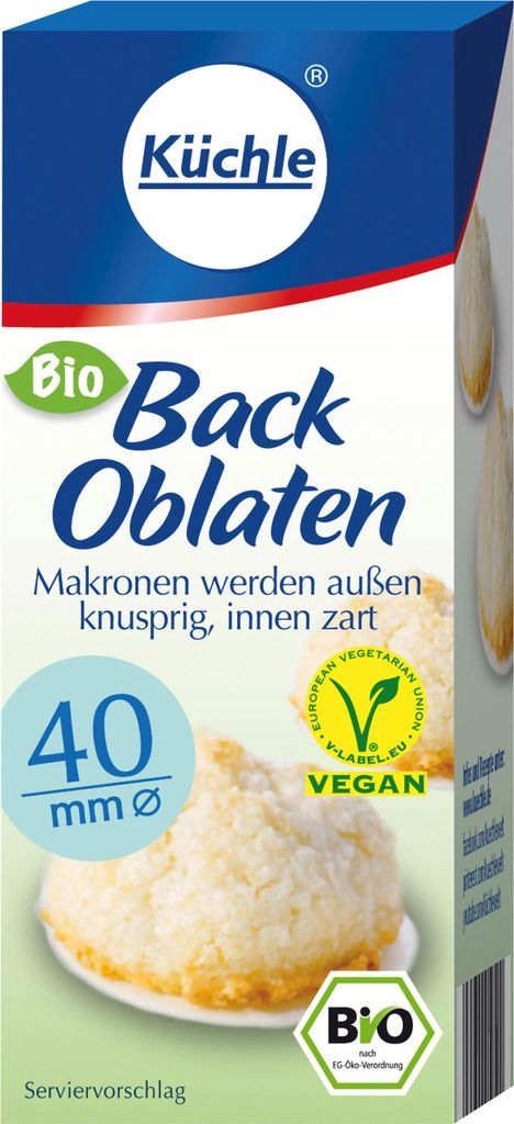 Küchle runde Back Oblaten Ø40mm 23g - Makronen bleiben innen zart (1er Pack)
