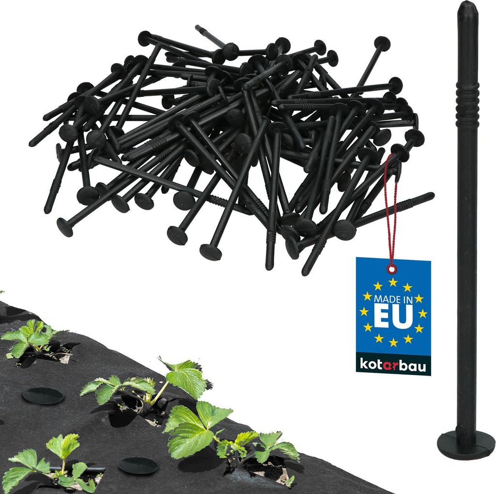 KOTARBAU Agrotextilstifte Dübel Kunststoffdübel Set 12 cm 100 Stück