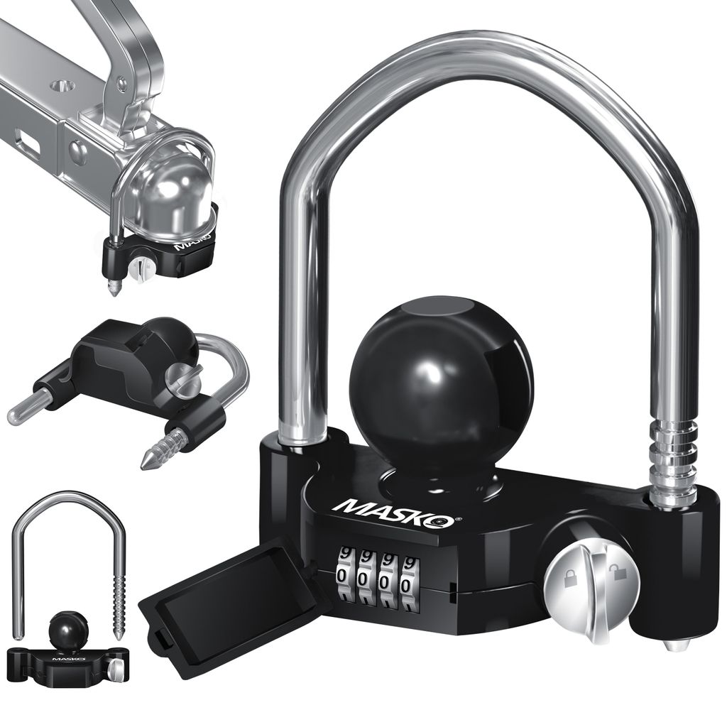 MASKO® Serrure de remorque, cadenas numérique à code de 4 Image du produit 
