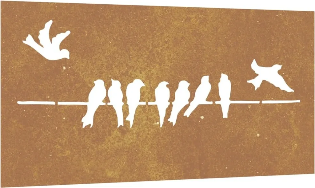 Décoration Murale Extérieure Oiseau 105x55 cm Acier Corten Durable