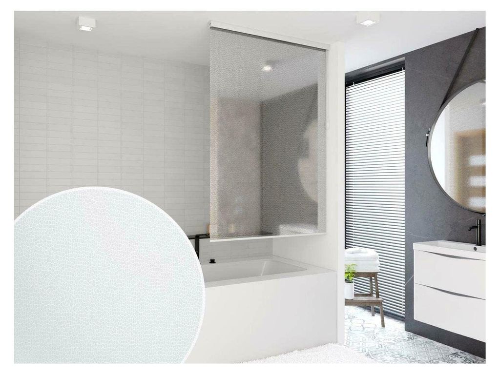 Halbkassetten Duschrollo 160x240 cm PEVA Milky Stone TRANSPARENT