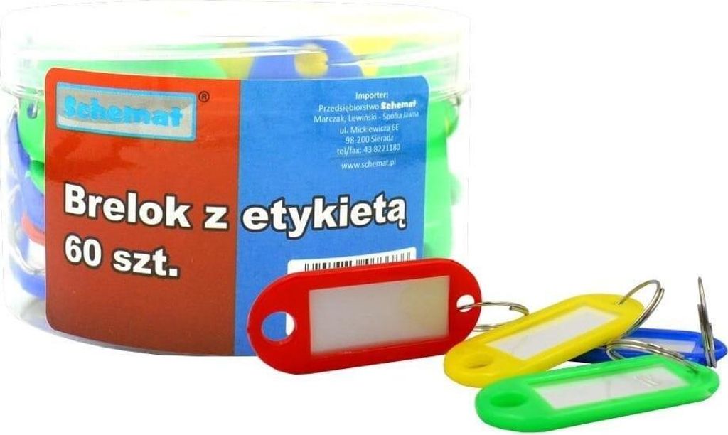 Zawieszki do kluczy kolorowe 60szt
