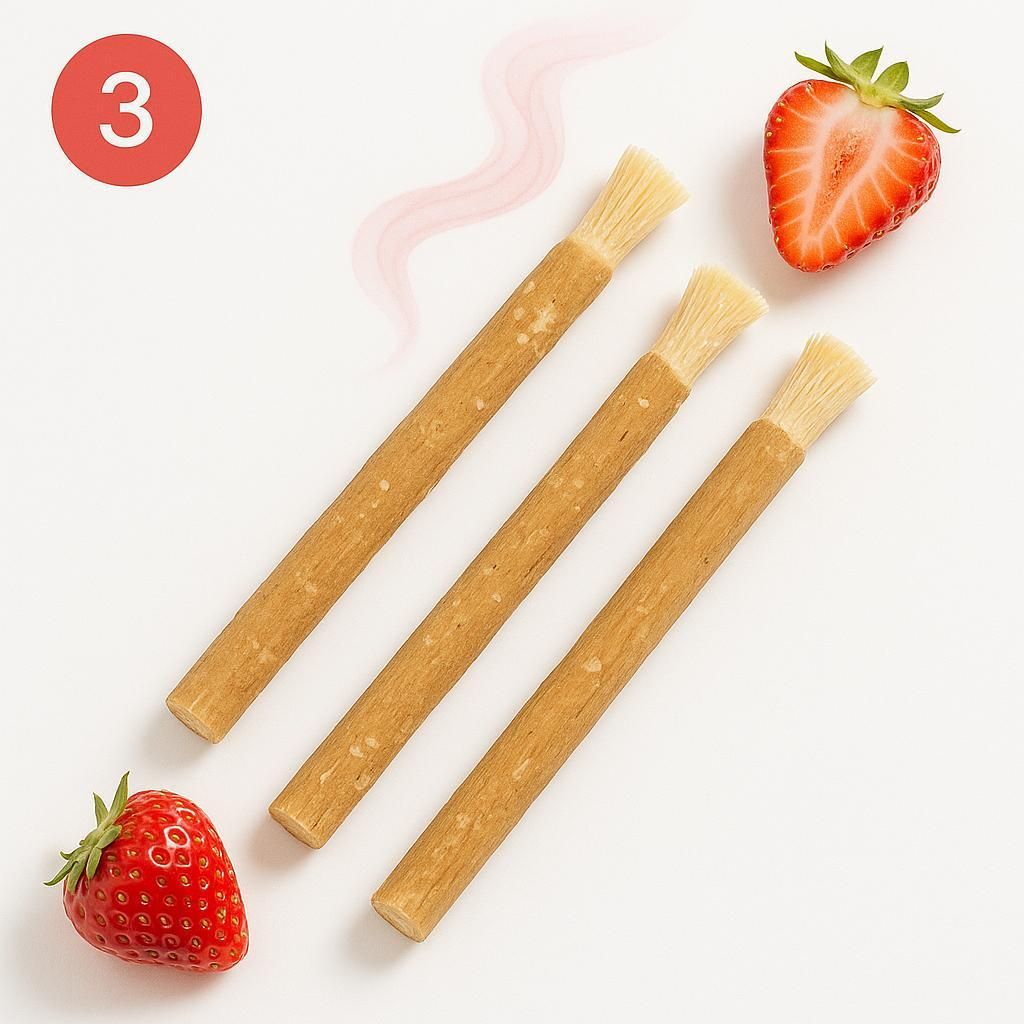 Miswak Erdbeere Geschmack 3 Stück – Siwak – Natürliche Produktbild 