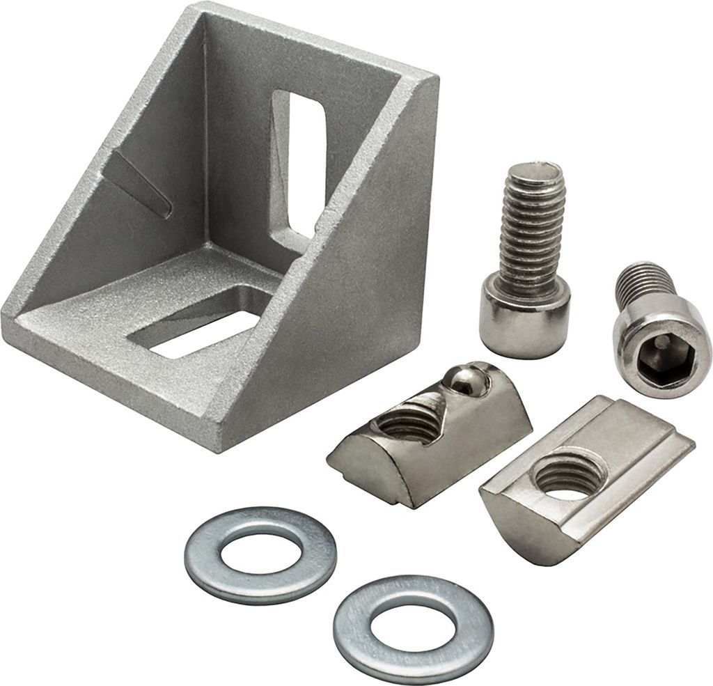 KLAK 40 - Befestigungswinkel ink. Schrauben und Nutensteine Nut 8 für Aluprofil 40-er 1 Stück