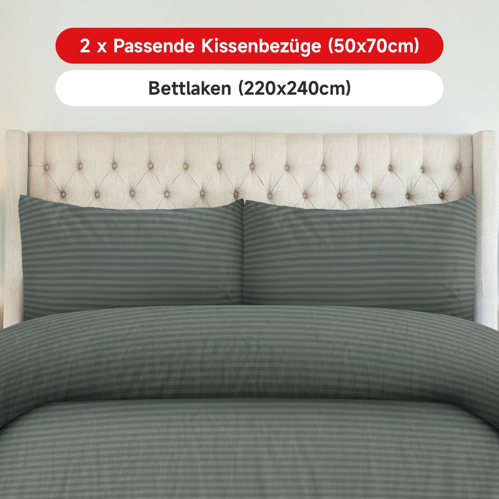 Tribeca Living Mikrofaser-Bettlaken-Set – 110 G/m², Extra Tiefe Tasche (bis 53 Cm), Dunkelgrün, 3-teilig
