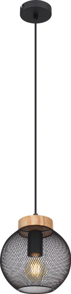Globo Lighting Hängeleuchte Metall schwarz matt, 1x E27 Produktbild 