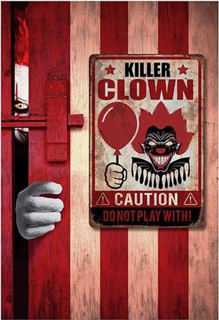 Gruseliges Clown Wand-Poster ES Wanddeko Harlekin Bunt 24x36cm