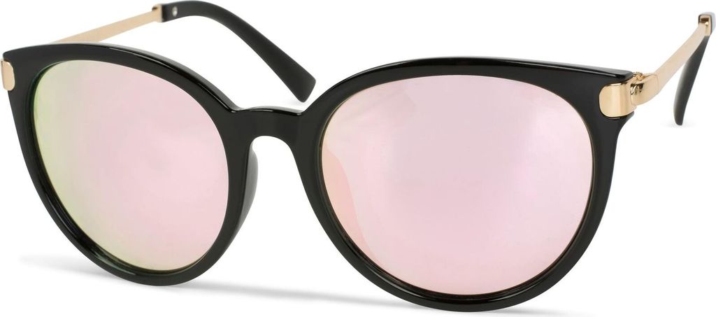 styleBREAKER Damen Sonnenbrille in Katzenaugen Cat-Eye Form, Kunststoff Vollrand Gestell und Metall Bügel 09020073