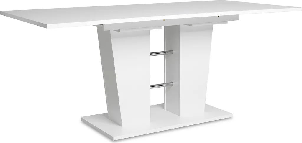 Table rectangulaire Bomuli blanche 180 cm bois robuste et épuré
