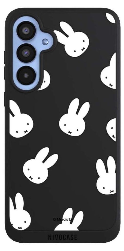 NIVOCASE Handyhülle für Samsung Galaxy A55 5G Hülle NIVOpure Case Schwarz Muster transparent Miffy