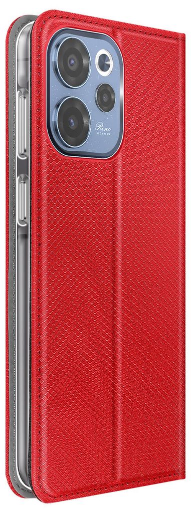 Avizar, Etui Rillenoptik mit Kartenfach und Stand Oppo Reno 15F / 15 FS, Rot