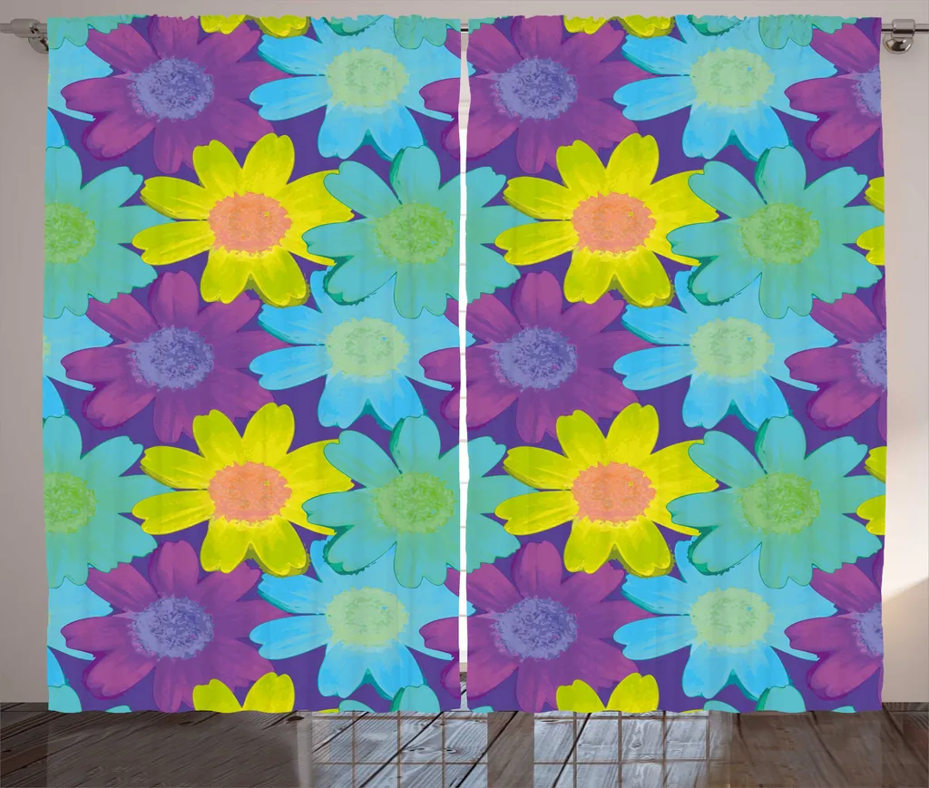 Rideau fleurs 90s pour cacher le vis-à-vis - Style rustique 280x225 cm