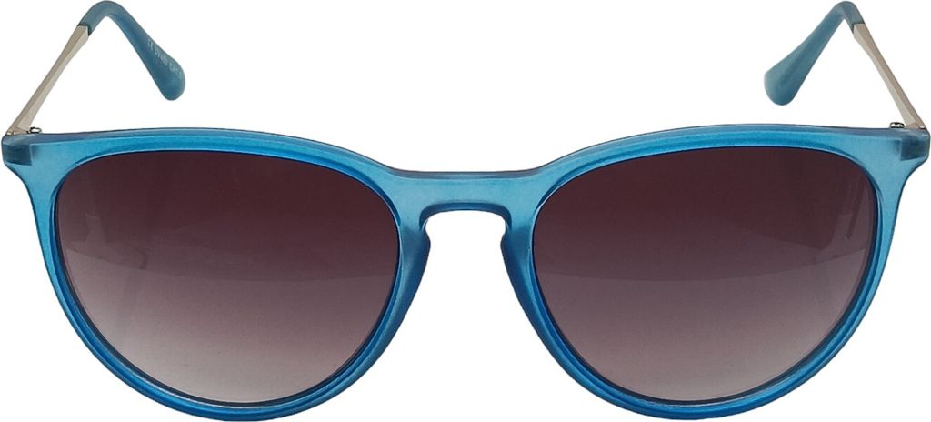 Panto Sonnenbrille Blau Transparent Vintage Style Ovales Design Festivalbrille Damen Herren Gläser Lila Luxxada