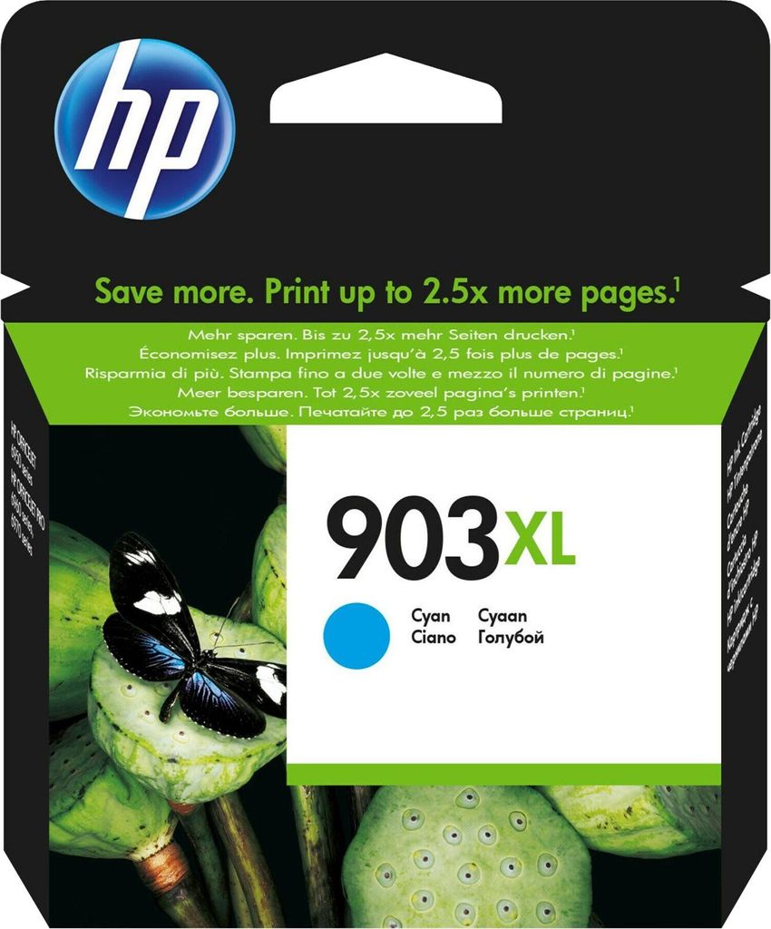 Cartucho de tinta original HP 903XL, color cian, alto Imagen del producto 