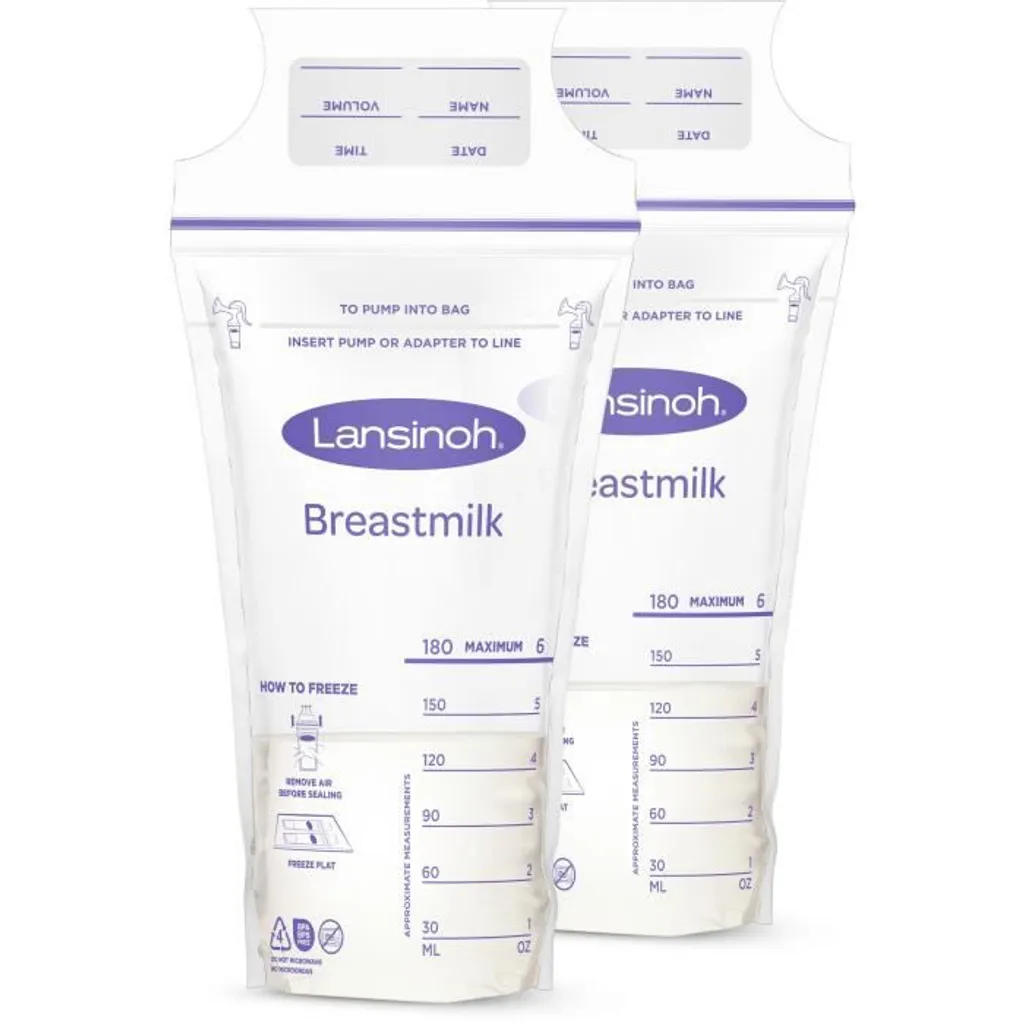 Sacs Lait Maternel Lansinoh Anti-Fuite avec Double Zip - Boîte de 25 Sacs
