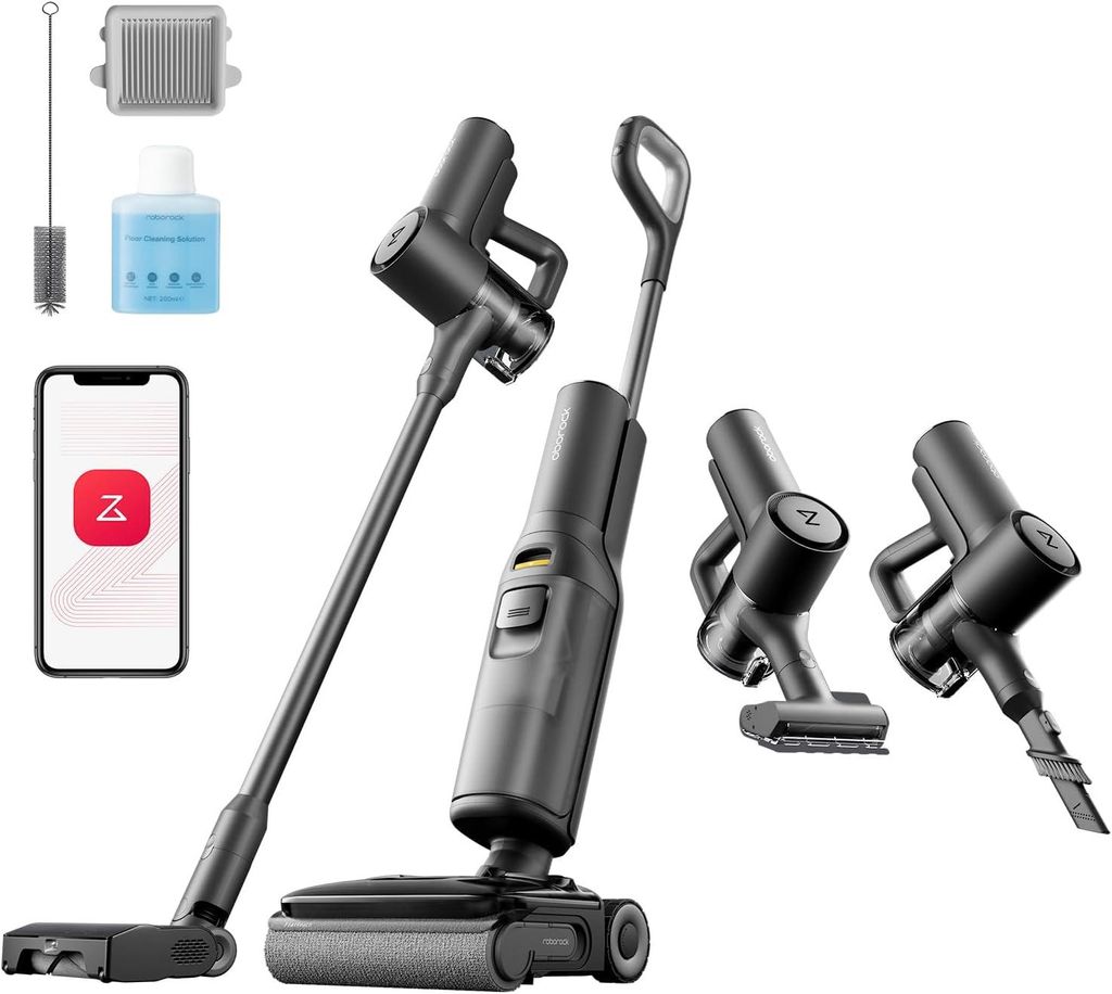 Roborock F25 ACE Combo 5-in-1 kabelloser Staubsauger, 20.000 Pa Nass Trockensauger, für Nass- und Trockenschmutz, mit Selbstreinigung und -trocknung