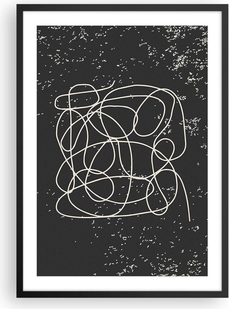 Gerahmtes Poster - Schwarzer Rahmen - Modern Linie Schwarz Produktbild 