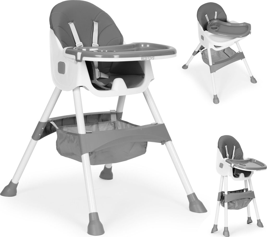 Seggiolone per bambini, vassoio, cestino, cinture di Immagine del prodotto 