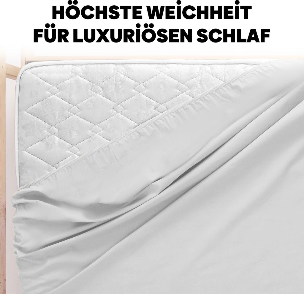 EVE Textile Spannbettlaken 200 x 200cm Weiß 100 % Baumwolle Produktbild 5