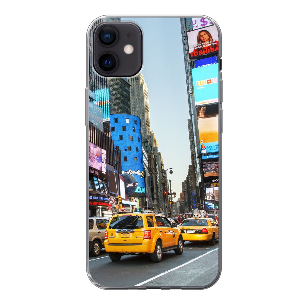 MuchoWow Handyhülle Schutzhülle Hülle für iPhone 12 mini New York - Taxi - Gelb Silikon Softcase Handy Hülle - Bild