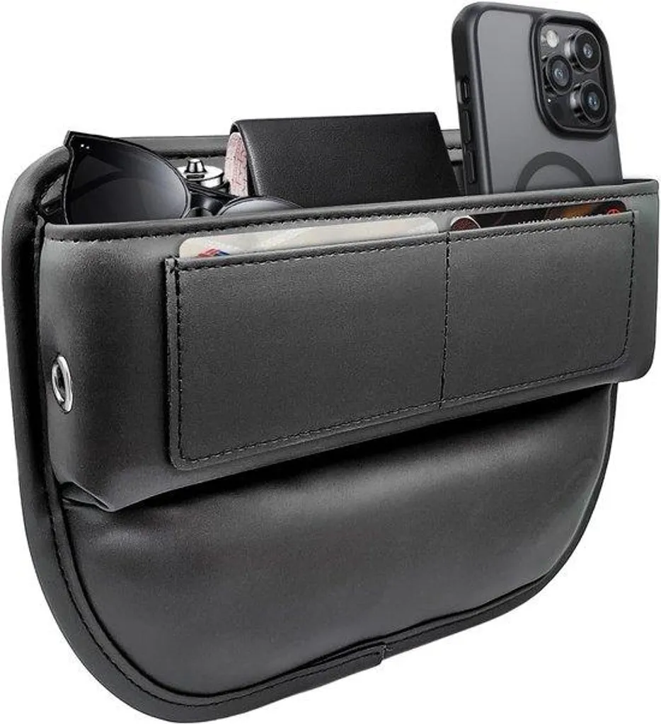 Kit rangement de voiture en cuir noir pour organiser l'habitacle 1pc