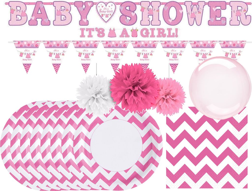 Babyparty-Set - It's a Girl (35-teilig) Es ist ein Mädchen Babypinkeln Gender Reveal Party
