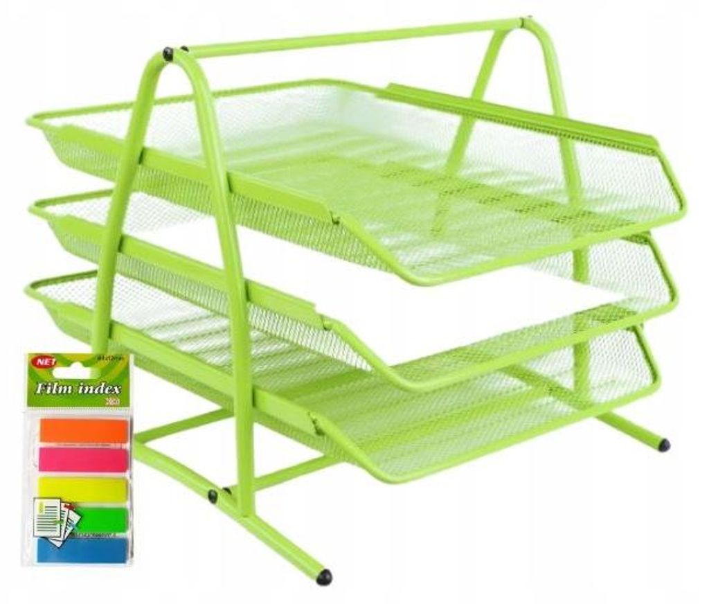 Organizer mit Schubladen und Ablage für Dokumente fürs Büro, Metall, Net 3A, limette