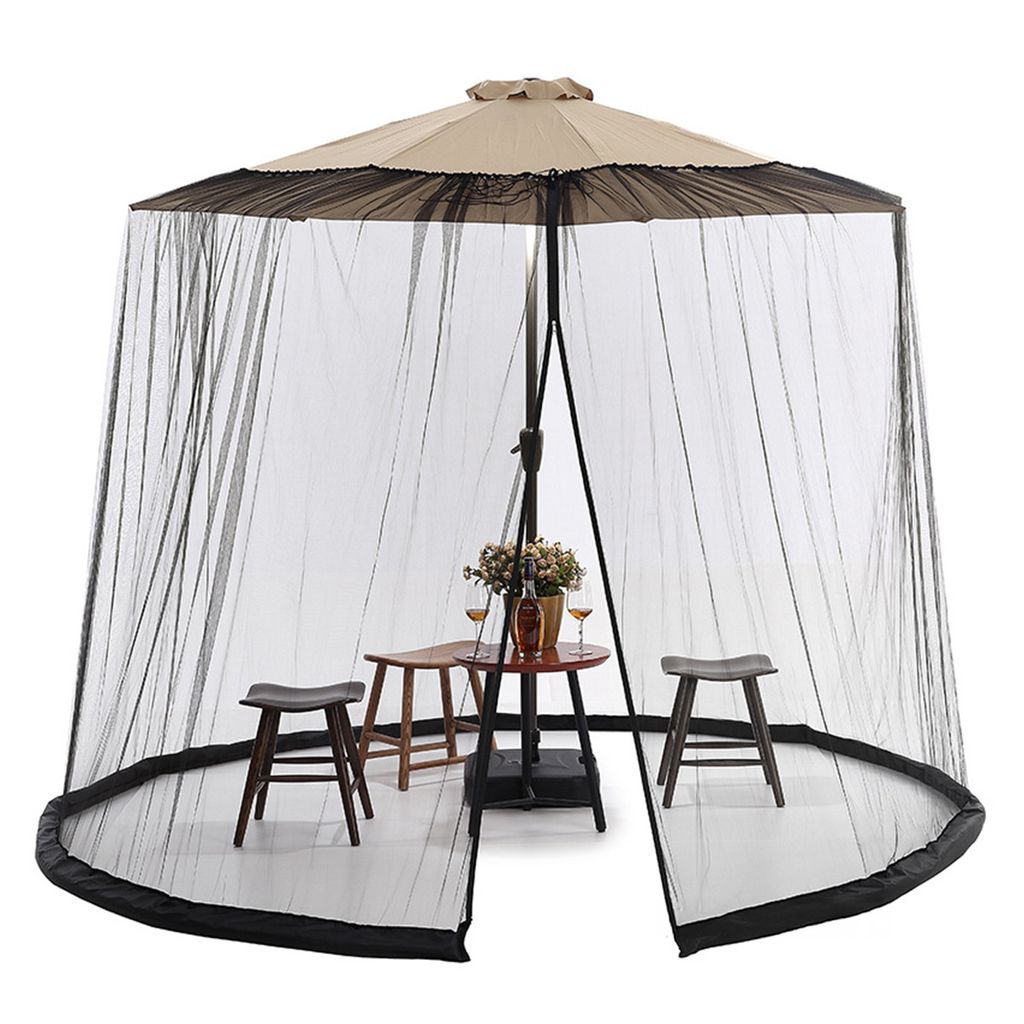 Roma Sonnenschirm mit Moskitonetz, Outdoor-Schirm mit Mückenschutz, 300 cm Durchmesser, Moskitonetz 230 cm hoch für Pavillons.
