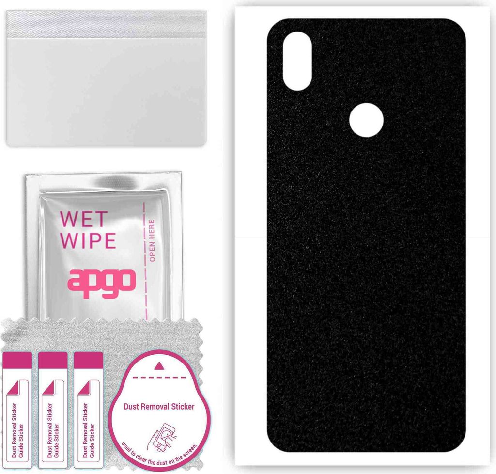 apgo Rückseite Schutzfolie, Skin, kompatibel mit HTC Wildfire E1, Hinten Displayschutzfolie aus Vinylfolie, kratzfest, einfache Montage - Mattschwarz