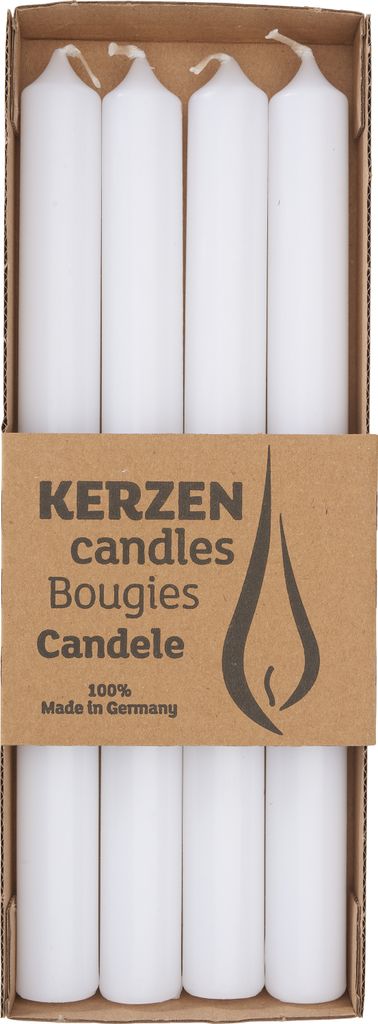 Stabkerze, Ø 2,2 x 25 cm, 4 Stück Weiß Produktbild 