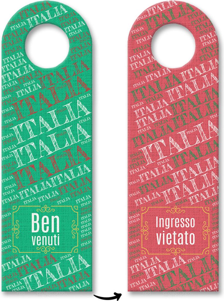 Türhänger Benvenuti - Ingresso Vietato in den Nationalfarben von Italien