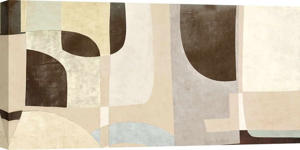 Tableau abstrait minimaliste grand format 140x70 cm décoration murale