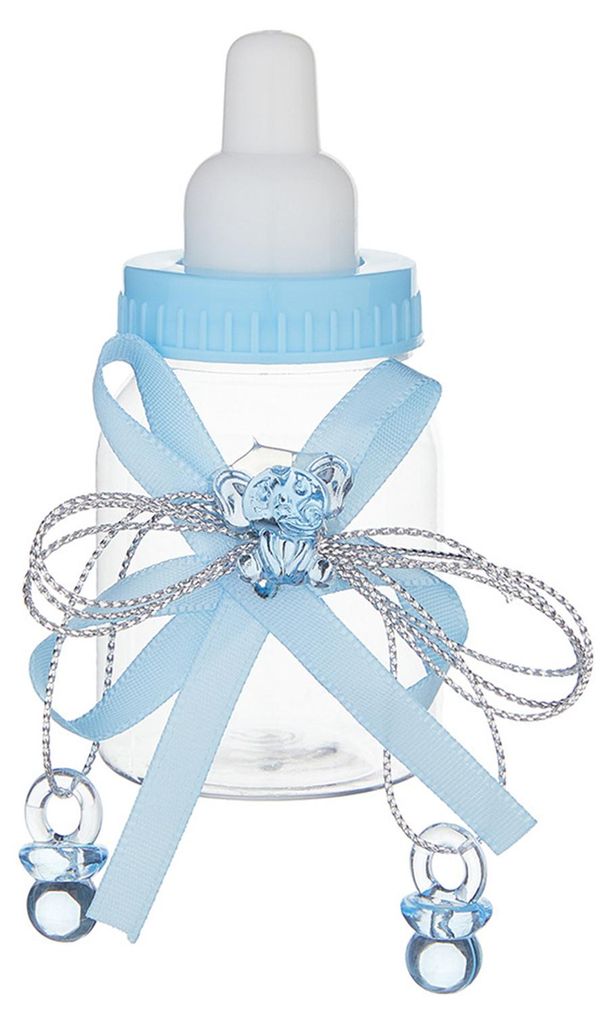 1/6/12 Mini-Milchflaschen-Bonbonbox mit Strassbär-Schleife, Süßigkeiten-Aufbewahrungsglas, Gastgeschenke für Babypartys