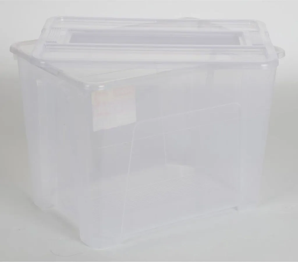 Lot de 8 Boîtes de Rangement TEX 21L 38x28x27cm Transparentes avec Couvercle