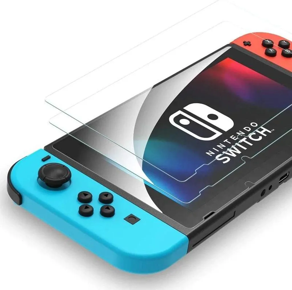 Protezioni premium per lo schermo - vetro 9H - tecnologia zaffiro - design sottile 0,3 mm - 2 pezzi - adatte per Nintendo Switch - trasparenti