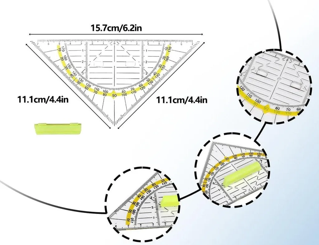 Triangle géométrique flexible 14cm lot de 6 pour traçage et dessin - 2