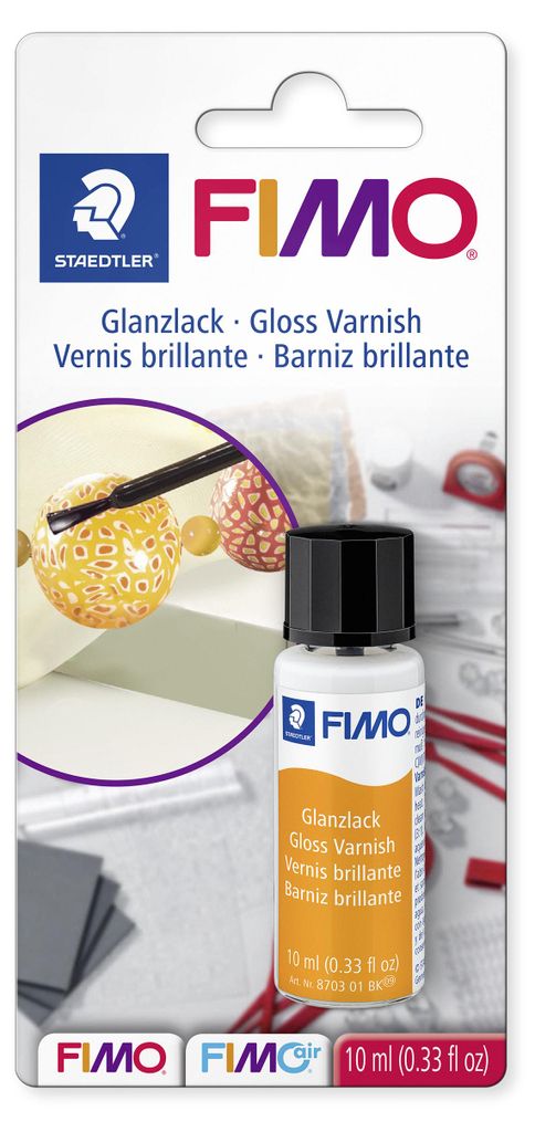STAEDTLER FIMO 8703 Glanzlack Blisterkarte Glas mit 10 ml, Produktbild 
