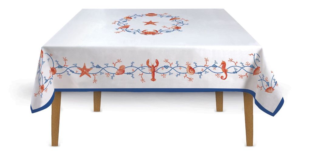Tischdecke COTE DE MER Meeresküste 180x145cm Baumwolle Easy Life