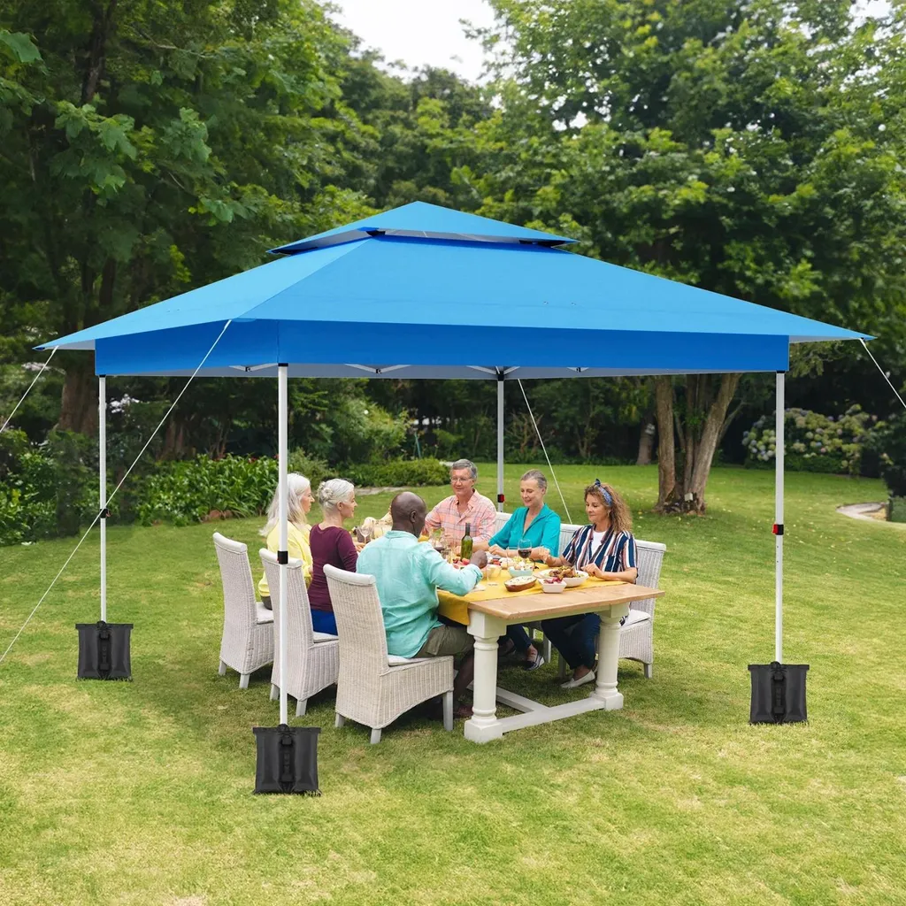 Pavillon de Réception pour Mariage et Buffet - Abri Bleu Imperméable