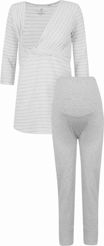 Pyjama d'allaitement Bellybutton gris confortable en coton taille M - 3