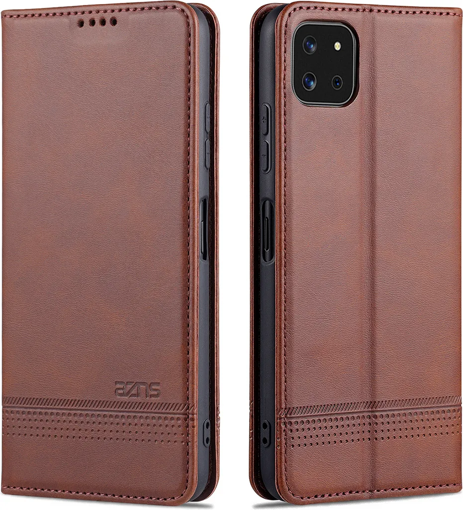 Cover Portafoglio Galaxy A22 5G: Pelle Flip con Magnete e Stand Caffè